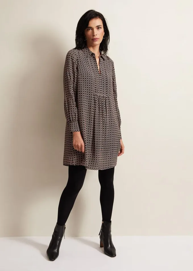 Phase Eight Fran Geo Swing Dress Blackmulti Women Dresses