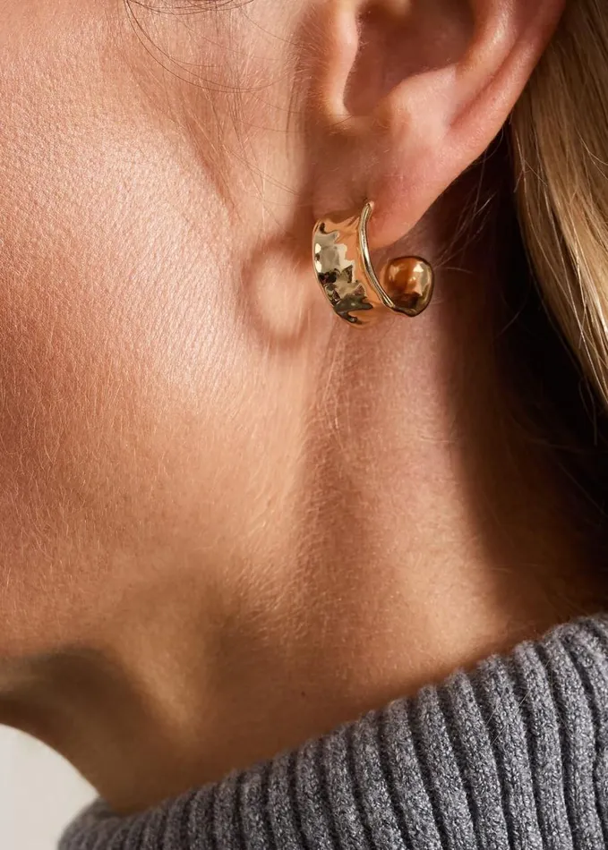 Phase Eight Gold Huggie Earrings Gold Women Jewellery
