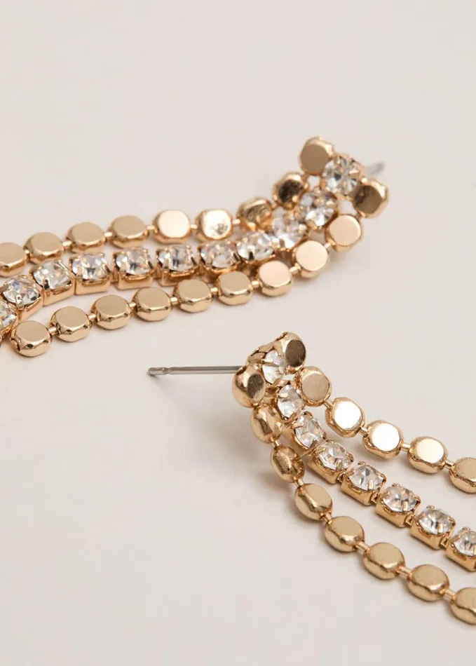 Phase Eight Gold Sparkle Disc Dangle Earrings Gold Women Jewellery