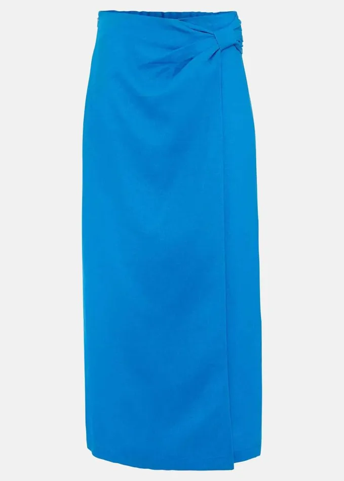 Phase Eight Hayden Linen Wrap Skirt Blue Women Skirts