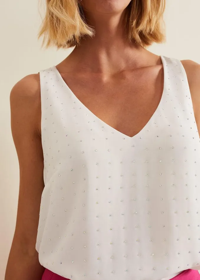 Phase Eight Hayley Hotfix Vest Nude Women Shirts and Blouses