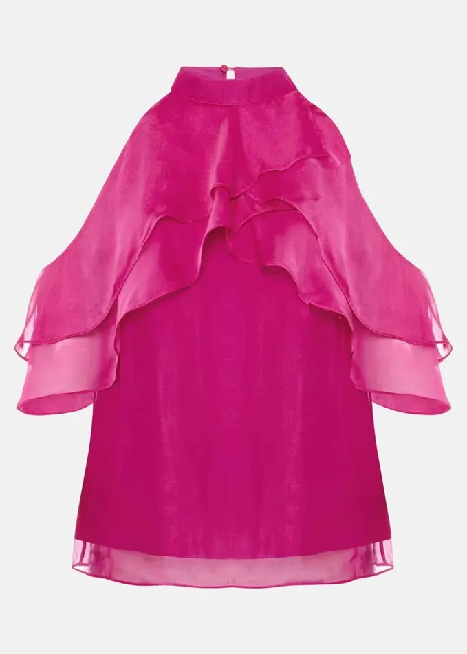 Phase Eight Heather Ruffle Top Fuschia Women Shirts and Blouses