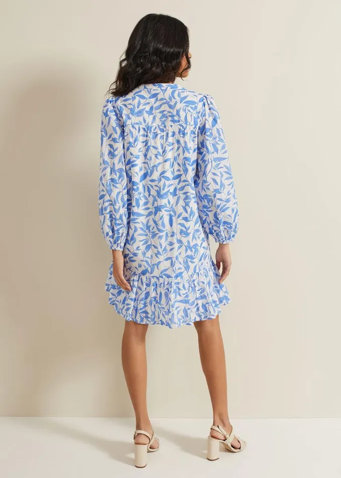 Phase Eight Hermoine Cotton Swing Dress Blue Women Dresses