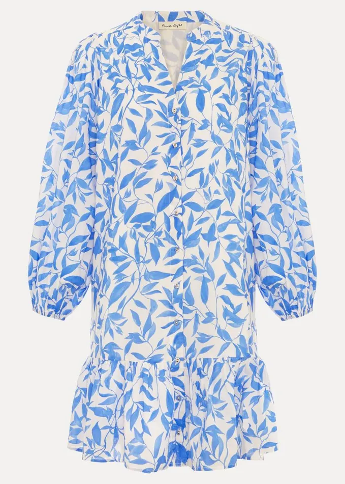 Phase Eight Hermoine Cotton Swing Dress Blue Women Dresses