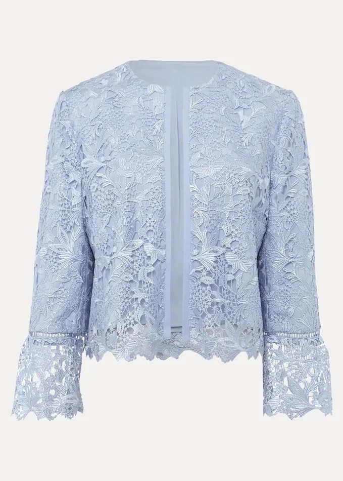 Phase Eight Isabella Lace Jacket Light Cornflower Women Jackets