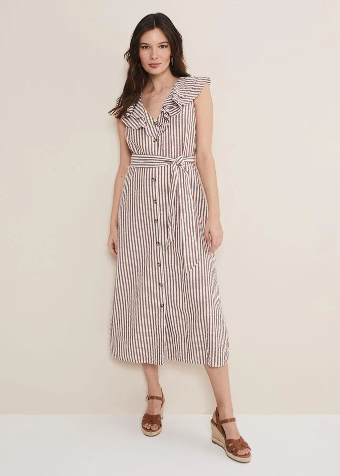 Phase Eight Jamilla Striped Midi Dress Ivorynatural Women Dresses