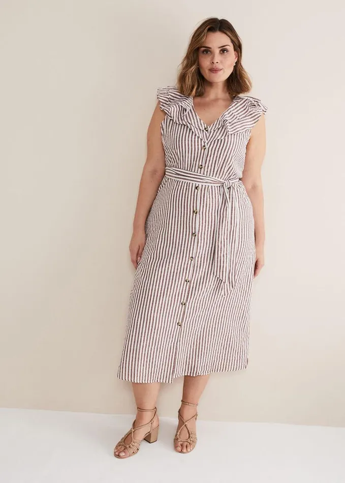 Phase Eight Jamilla Striped Midi Dress Ivorynatural Women Dresses