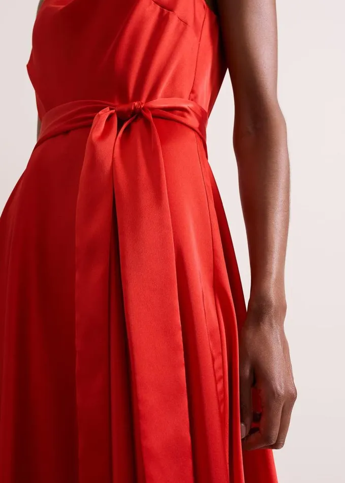 Phase Eight Jasleen Red Satin Dress Red Women Dresses
