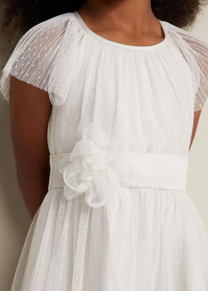 Phase Eight Jasmine Tulle Fit And Flare Dress Ivory Women Dresses