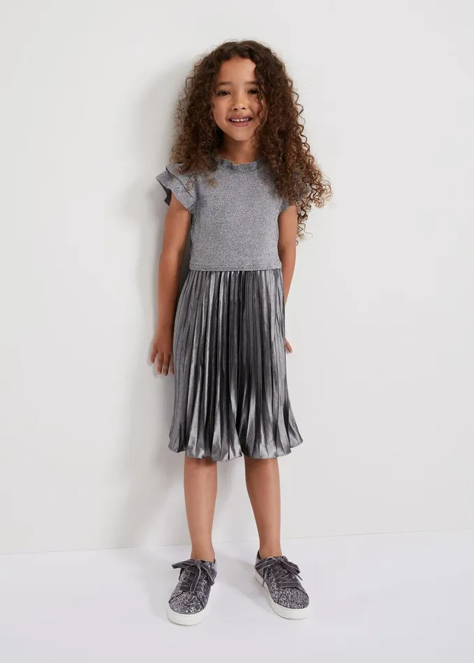 Phase Eight Jayla Silver Knit Dress Silver Women Dresses