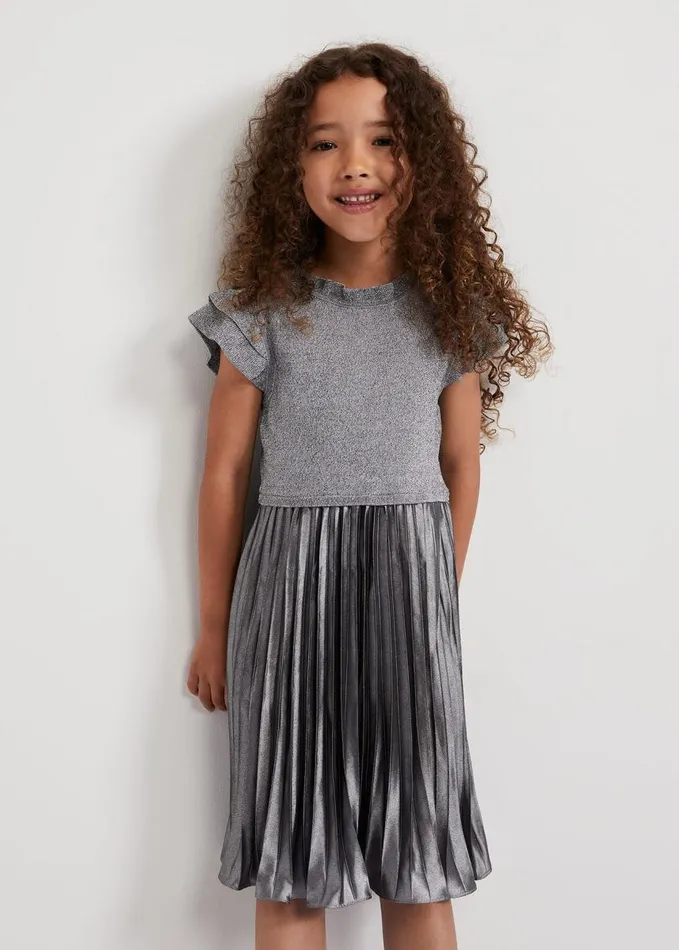 Phase Eight Jayla Silver Knit Dress Silver Women Dresses