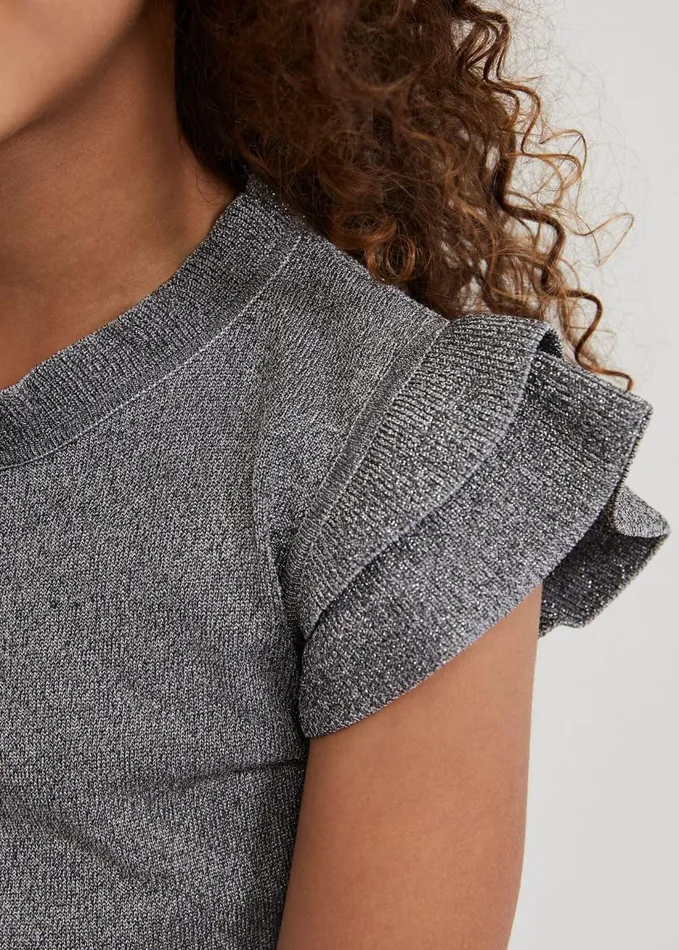 Phase Eight Jayla Silver Knit Dress Silver Women Dresses
