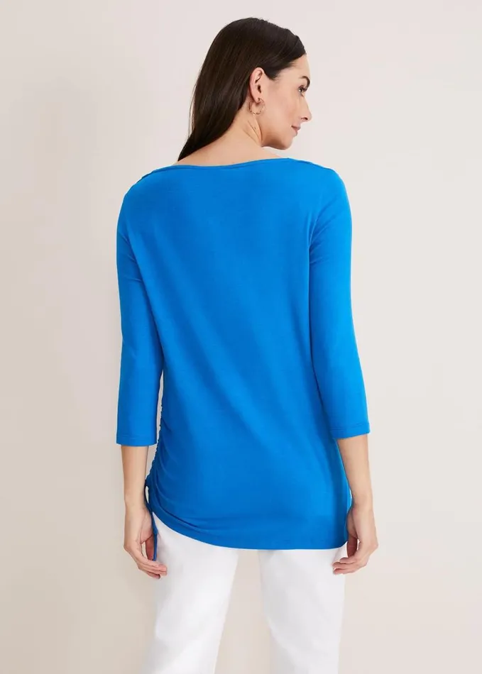 Phase Eight Jazmin Ruched Side Top Bright Blue Women Tops and TShirts