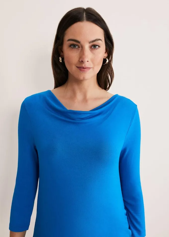 Phase Eight Jazmin Ruched Side Top Bright Blue Women Tops and TShirts