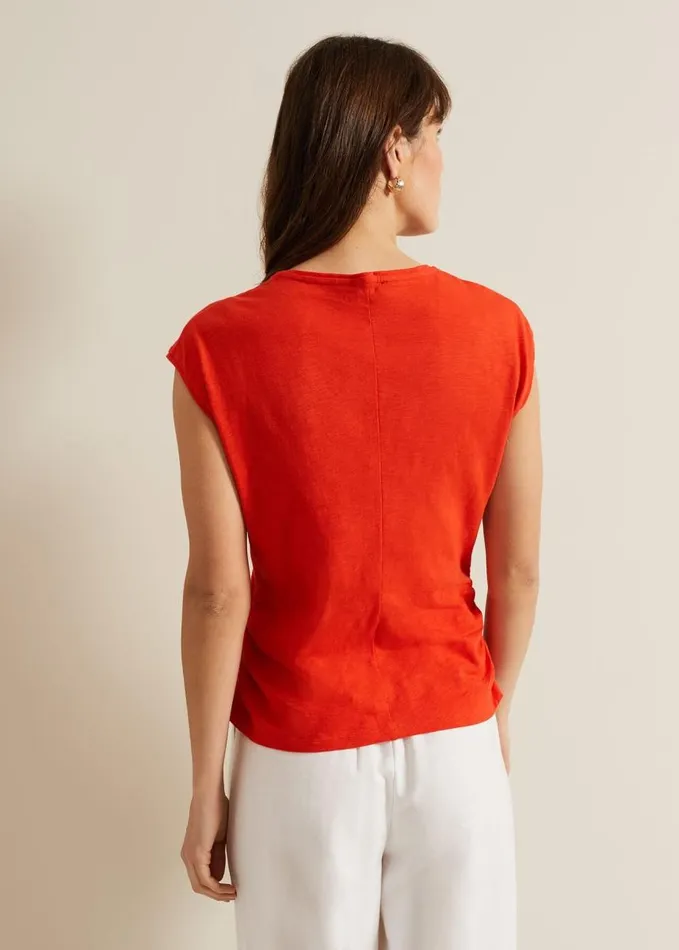 Phase Eight Jenny V Neck Ruched Top Red Women Tops and TShirts