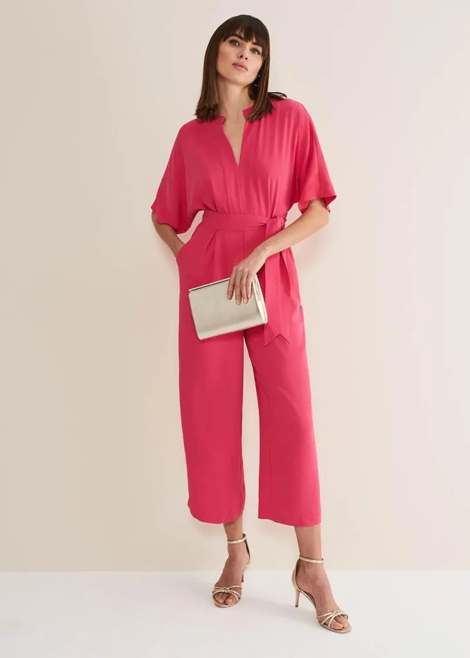 Phase Eight Jiya Batwing Jumpsuit Pink Women Dresses