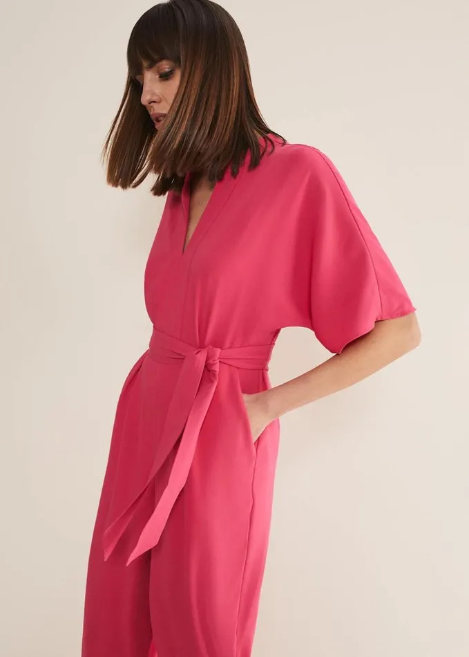 Phase Eight Jiya Batwing Jumpsuit Pink Women Dresses