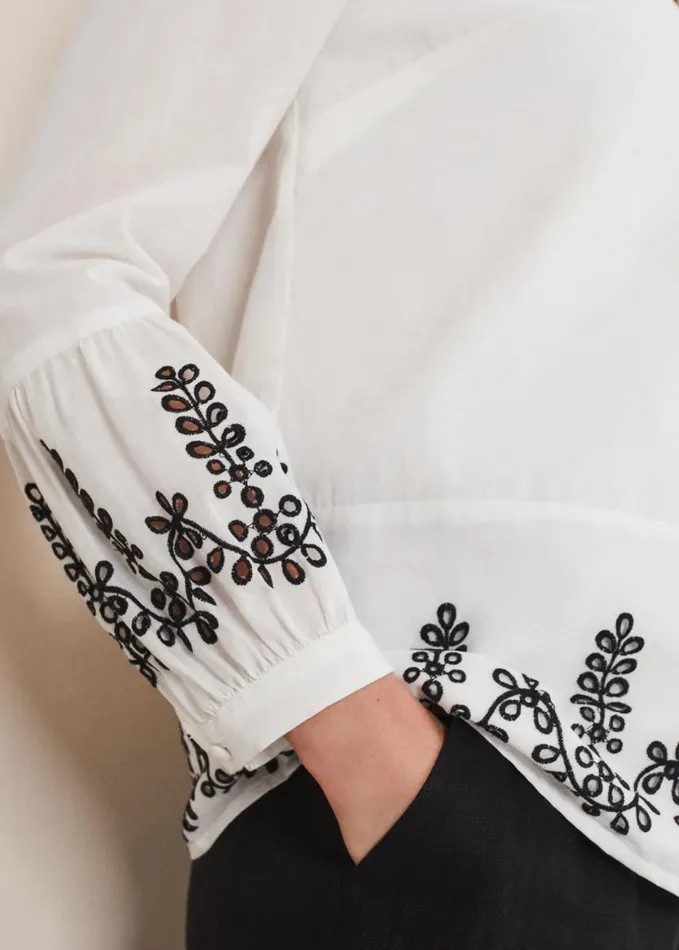 Phase Eight Joselyn Broderie Detailed Blouse White Women Shirts and Blouses