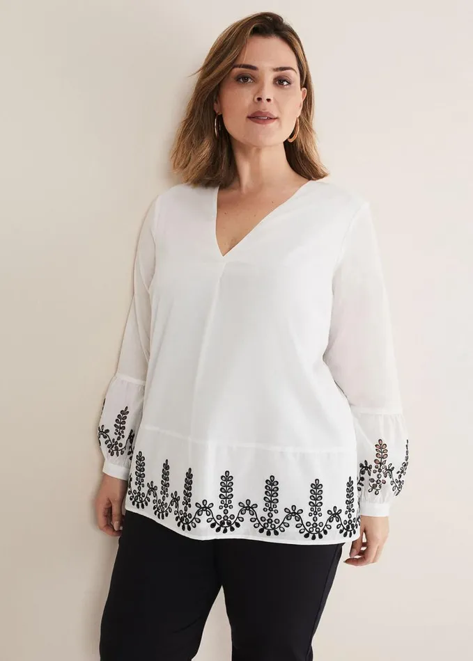 Phase Eight Joselyn Broderie Detailed Blouse White Women Shirts and Blouses