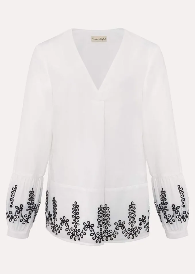 Phase Eight Joselyn Broderie Detailed Blouse White Women Shirts and Blouses