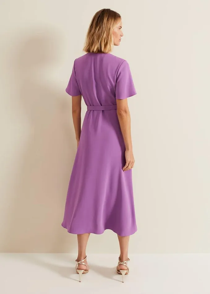Phase Eight Julissa Frill Wrap Dress Purple Women Dresses