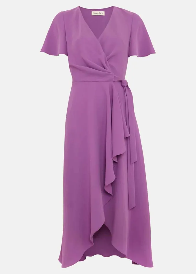 Phase Eight Julissa Frill Wrap Dress Purple Women Dresses