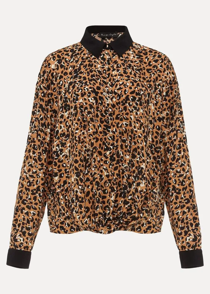 Phase Eight Kaelie Leopard Twist Front Blouse Blackmulti Women Shirts and Blouses