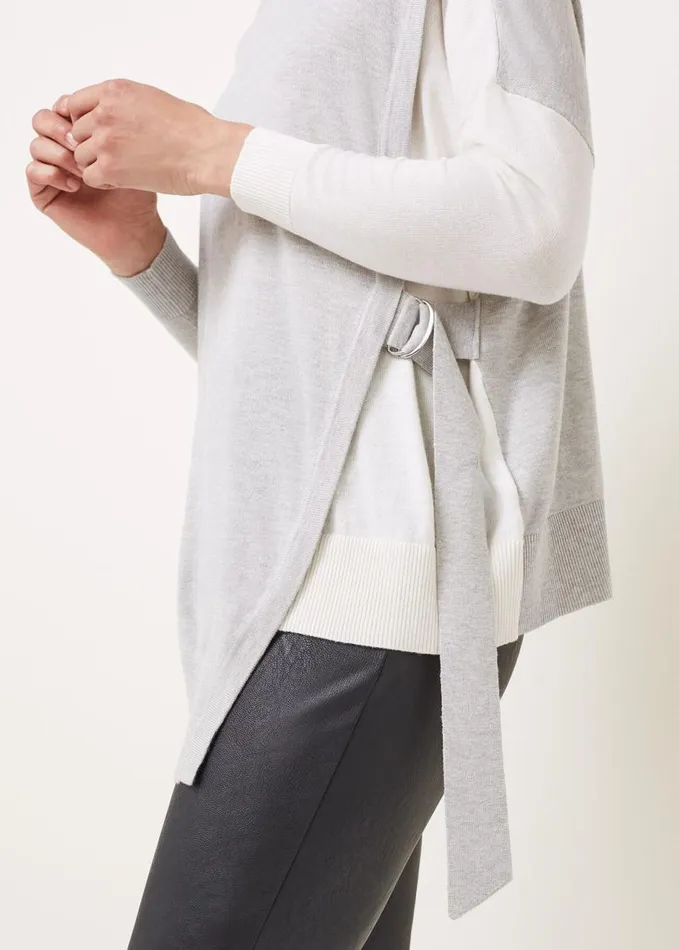 Phase Eight Karina DRing Colourblock Fine Knit Jumper Greyivory Women Knitwear