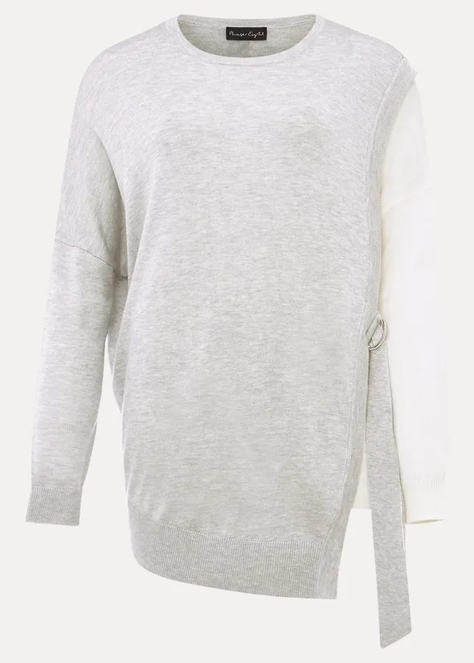 Phase Eight Karina DRing Colourblock Fine Knit Jumper Greyivory Women Knitwear