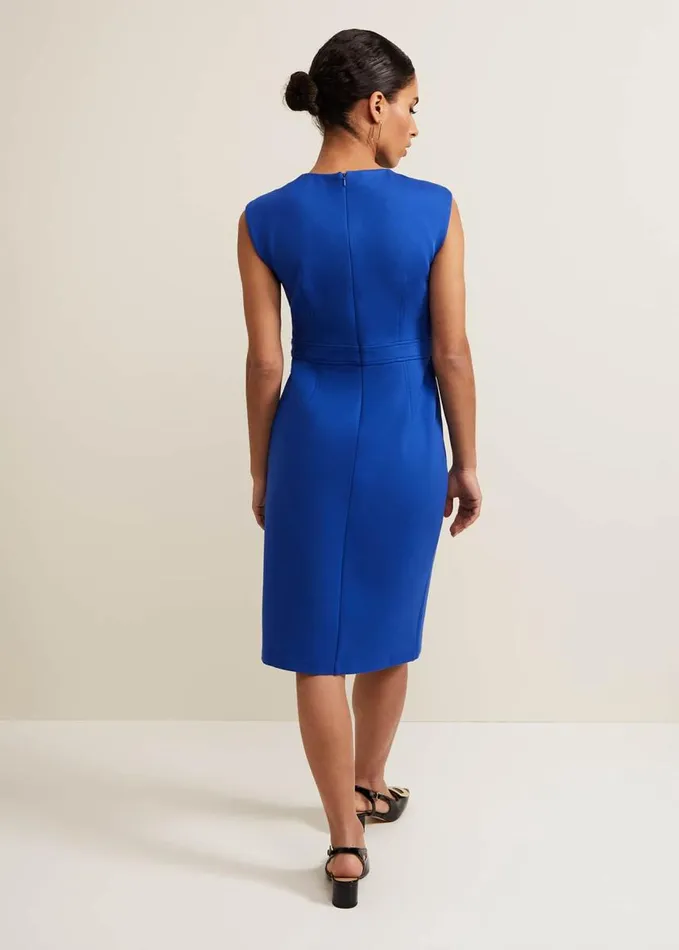 Phase Eight Karmie Ponte Fitted Pencil Dress Petite Blue Women Dresses