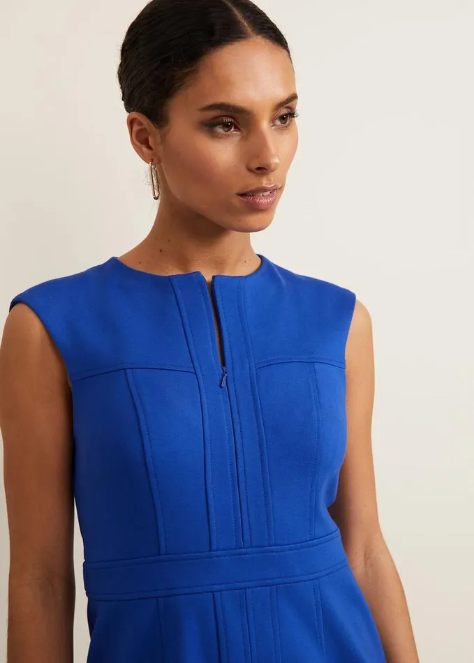 Phase Eight Karmie Ponte Fitted Pencil Dress Petite Blue Women Dresses