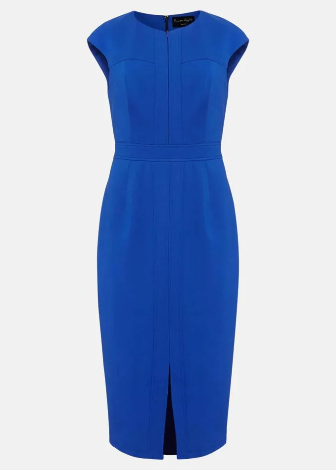 Phase Eight Karmie Ponte Fitted Pencil Dress Petite Blue Women Dresses