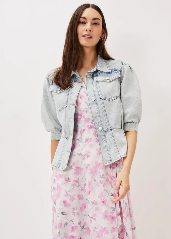 Phase Eight Karys Fashion Puff Sleeve Jacket Denim Women Jackets