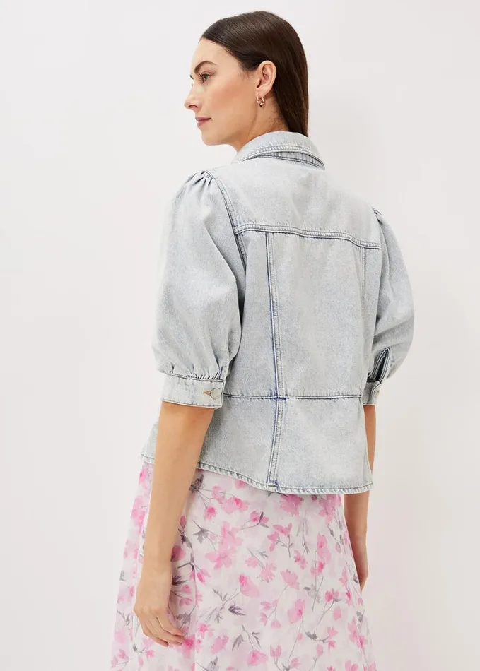 Phase Eight Karys Fashion Puff Sleeve Jacket Denim Women Jackets