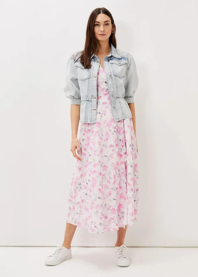 Phase Eight Karys Fashion Puff Sleeve Jacket Denim Women Jackets