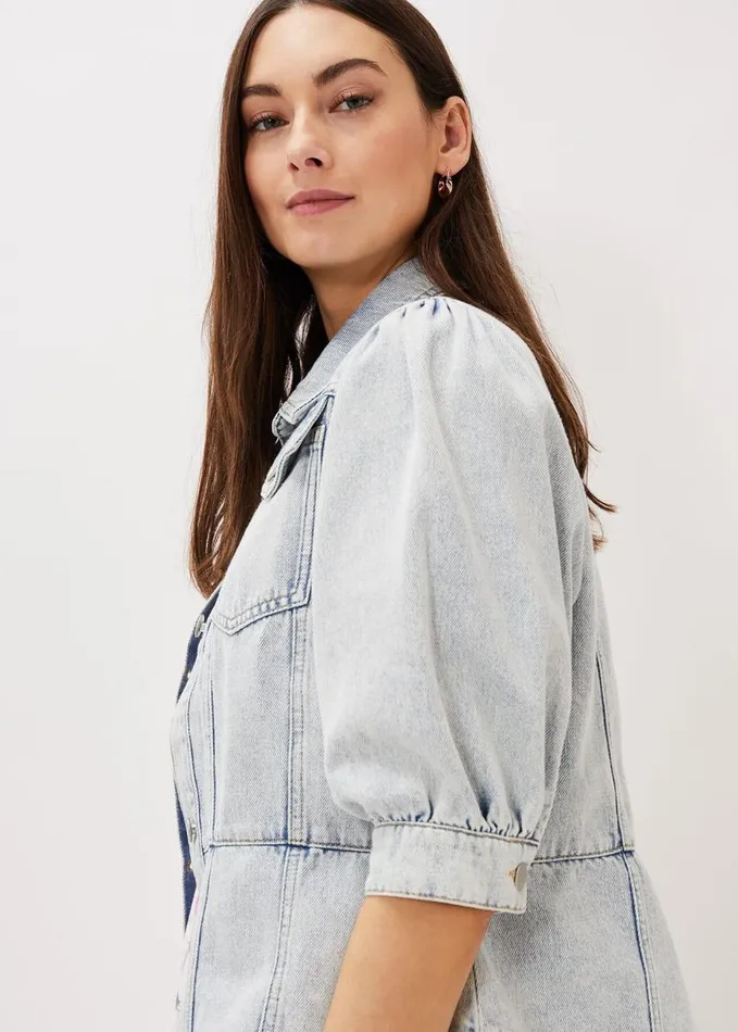 Phase Eight Karys Fashion Puff Sleeve Jacket Denim Women Jackets