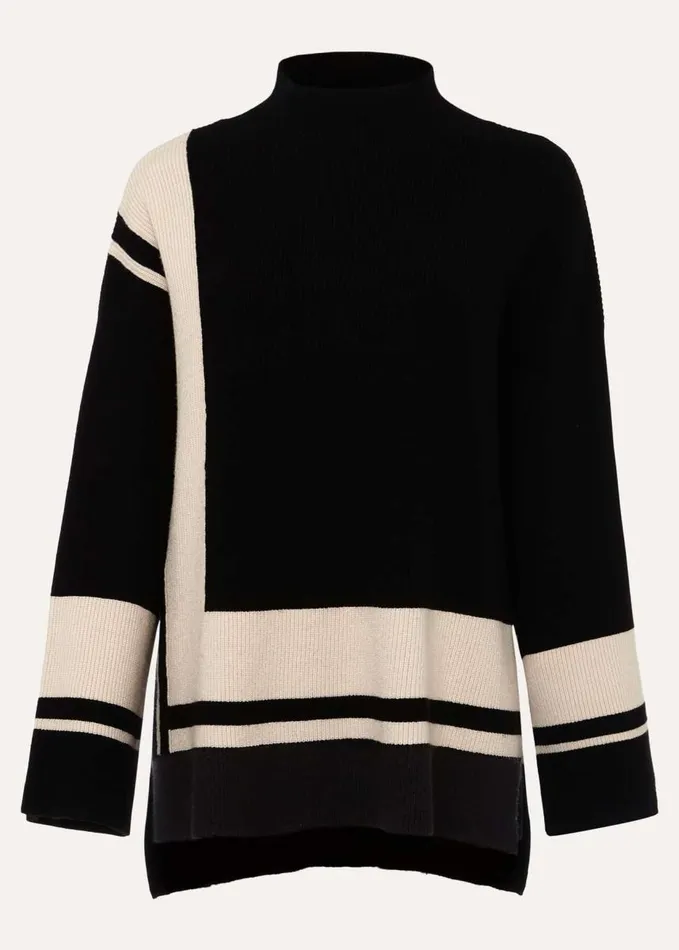 Phase Eight Kayleigh Striped Chunky Knit Jumper Blackputty Women Knitwear