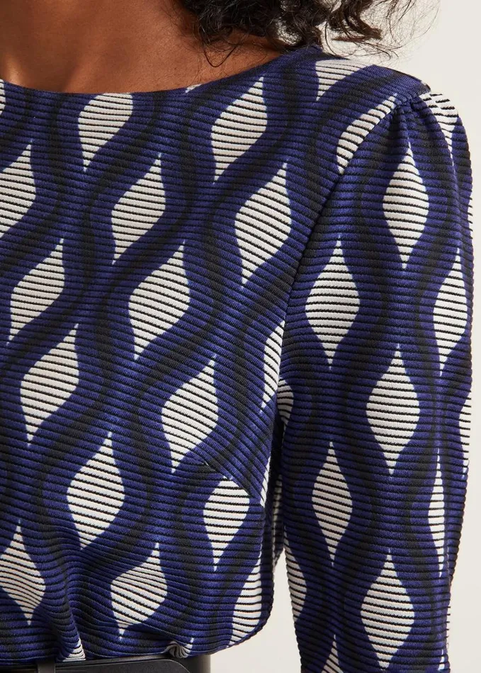 Phase Eight Kelly Geo Midi Shift Dress Blue Women Dresses