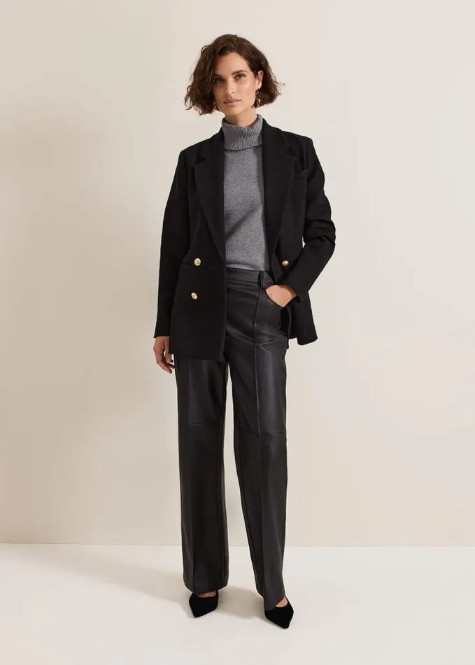 Phase Eight Kiana Boucle Longline Blazer Black Women Coats