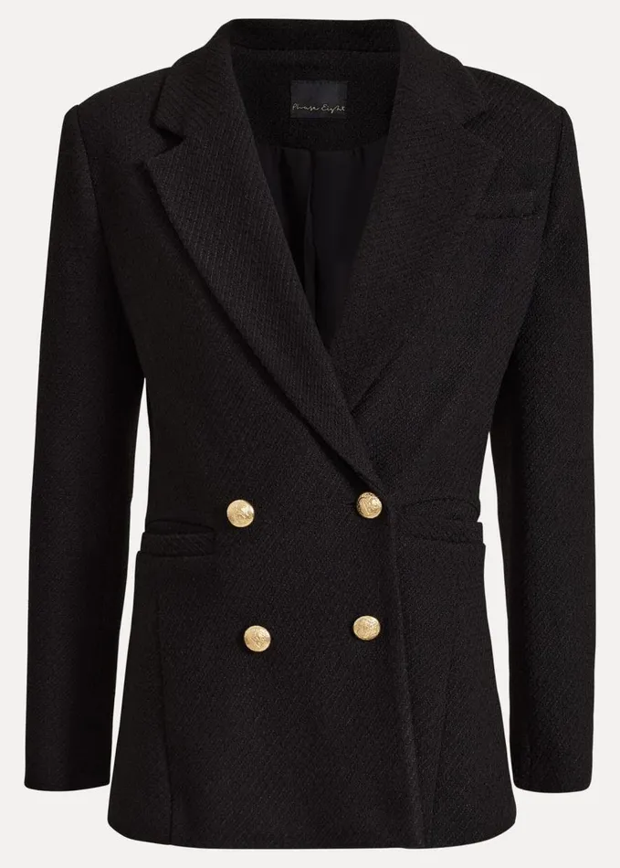 Phase Eight Kiana Boucle Longline Blazer Black Women Coats