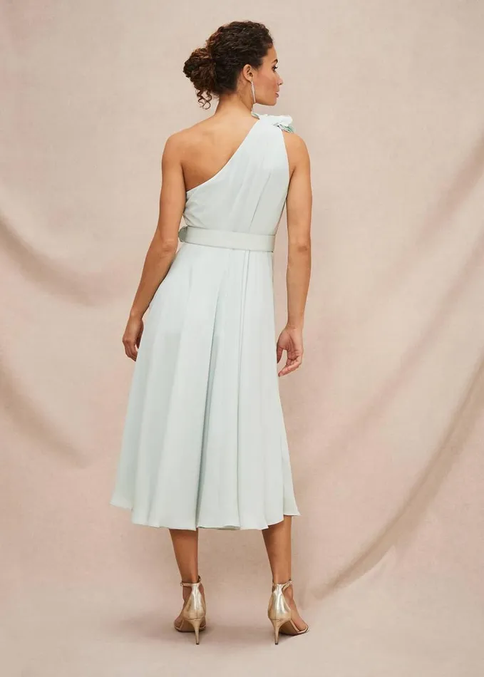 Phase Eight Kiki One Shoulder Midi Dress Eau De Nil Women Dresses