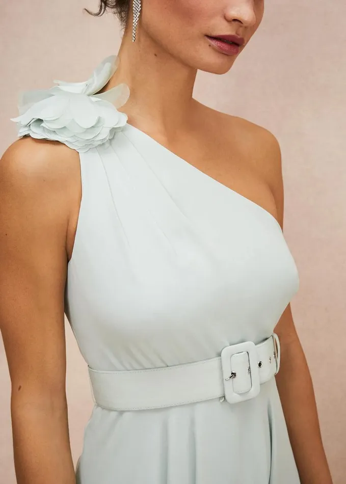 Phase Eight Kiki One Shoulder Midi Dress Eau De Nil Women Dresses