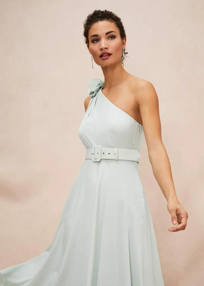 Phase Eight Kiki One Shoulder Midi Dress Eau De Nil Women Dresses