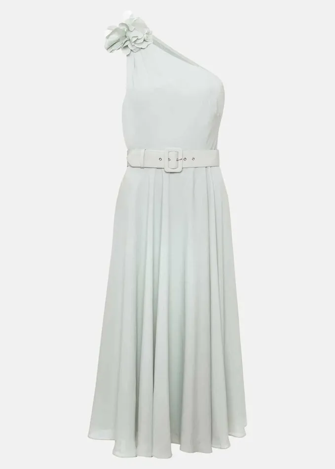Phase Eight Kiki One Shoulder Midi Dress Eau De Nil Women Dresses