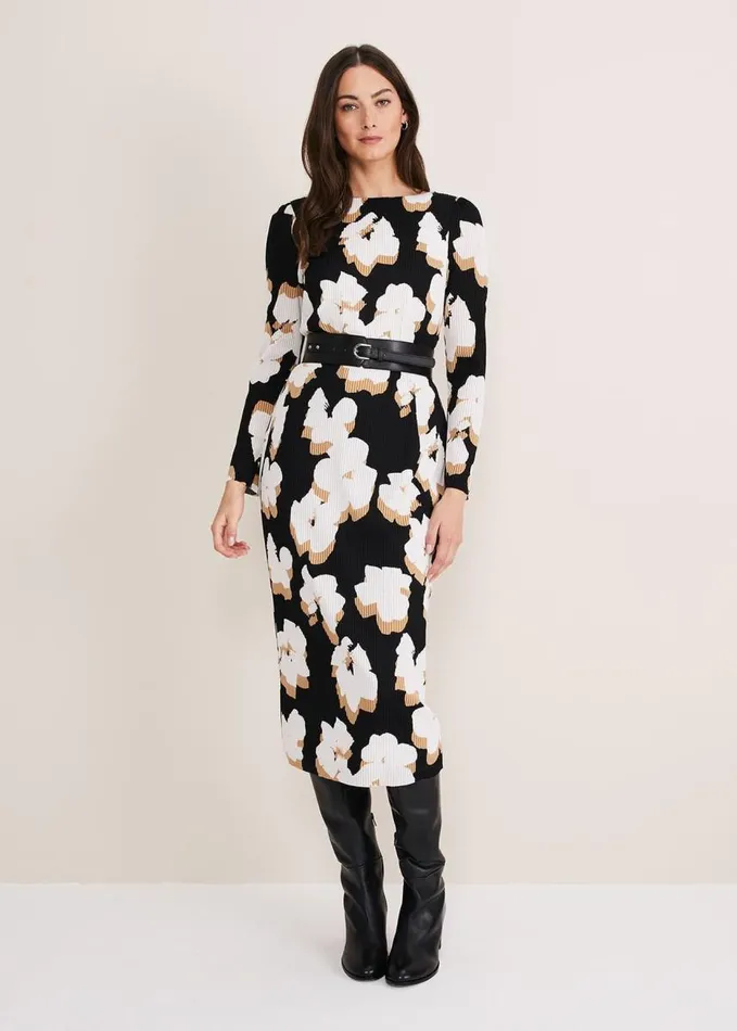 Phase Eight Kinzlee Printed Jersey Dress Blackivory Women Dresses
