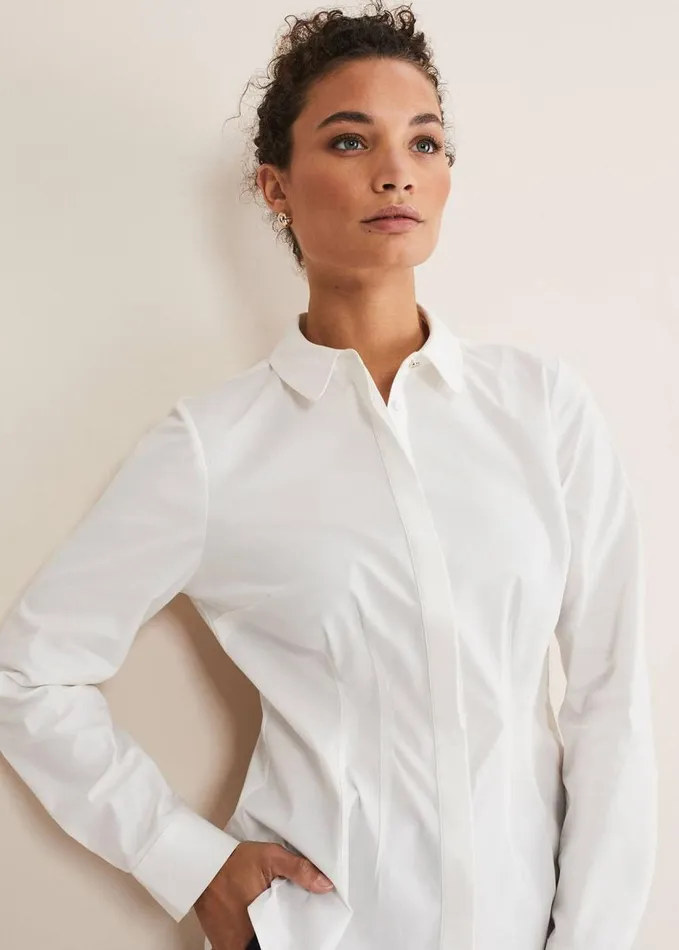 Phase Eight Kiyah Fitted Shirt White Women Shirts and Blouses