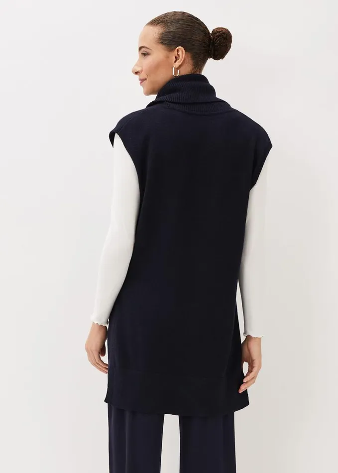 Phase Eight Kysa Knitted Sleeveless Tunic Navy Women Knitwear