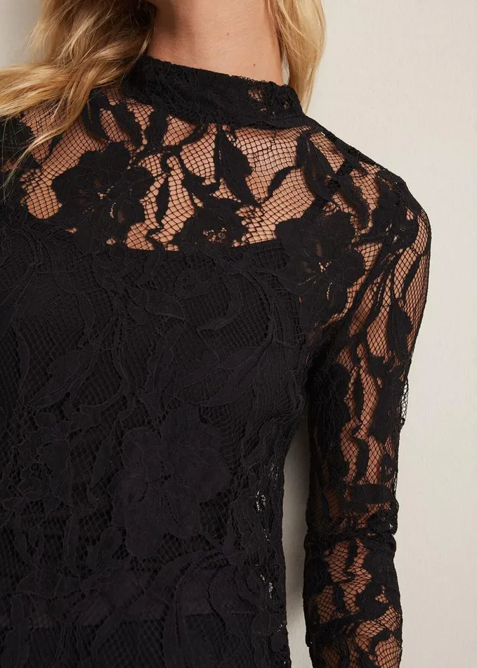 Phase Eight Lara Black Lace Top Black Women Tops and TShirts