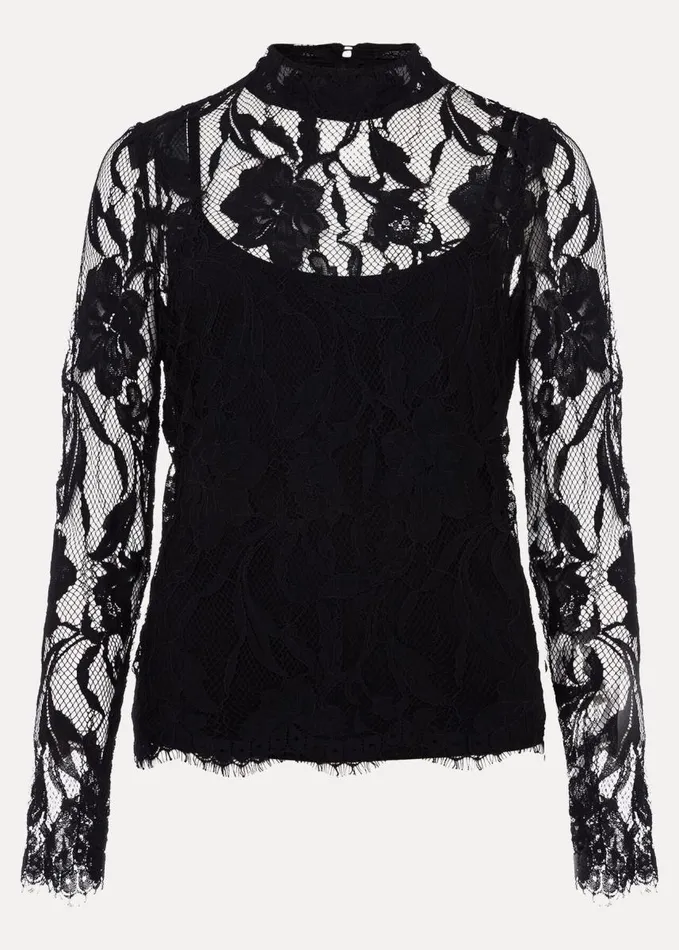 Phase Eight Lara Black Lace Top Black Women Tops and TShirts