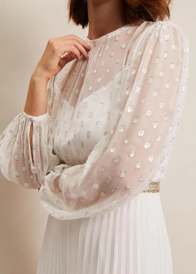 Phase Eight Larissa Pleated Jumpsuit Ivory Women Dresses